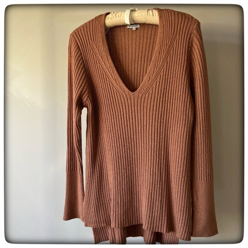 LONG SLEEVE RIB KNIT SWEATER TOP